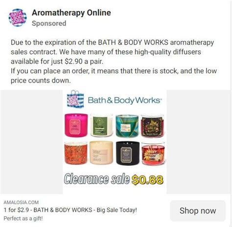 bath and body works instagram scam